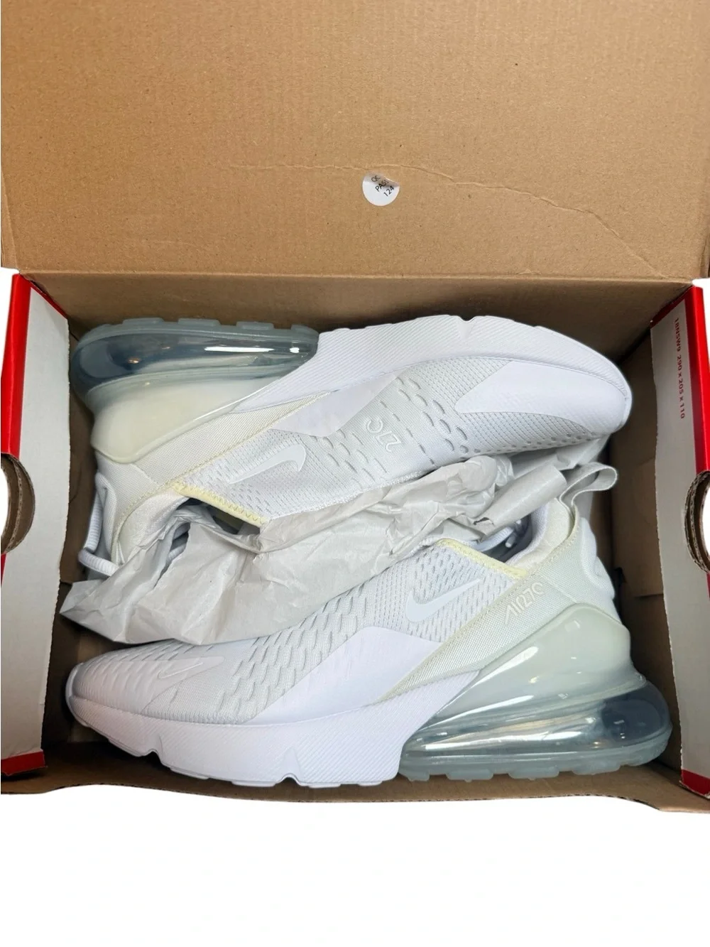 NWT Nike Air Max 270 White Sneakers Youth Size 6.5